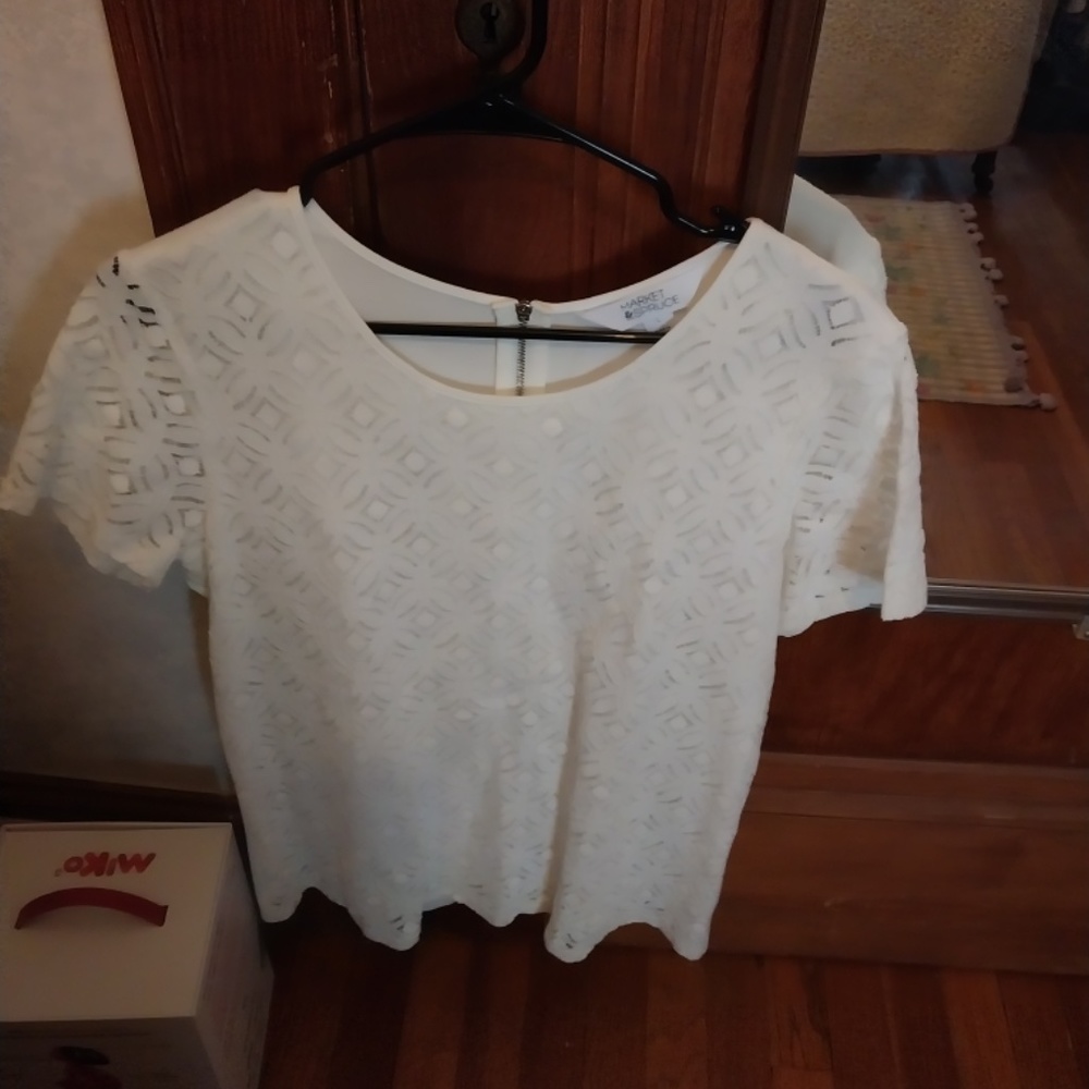 off white lace blouse